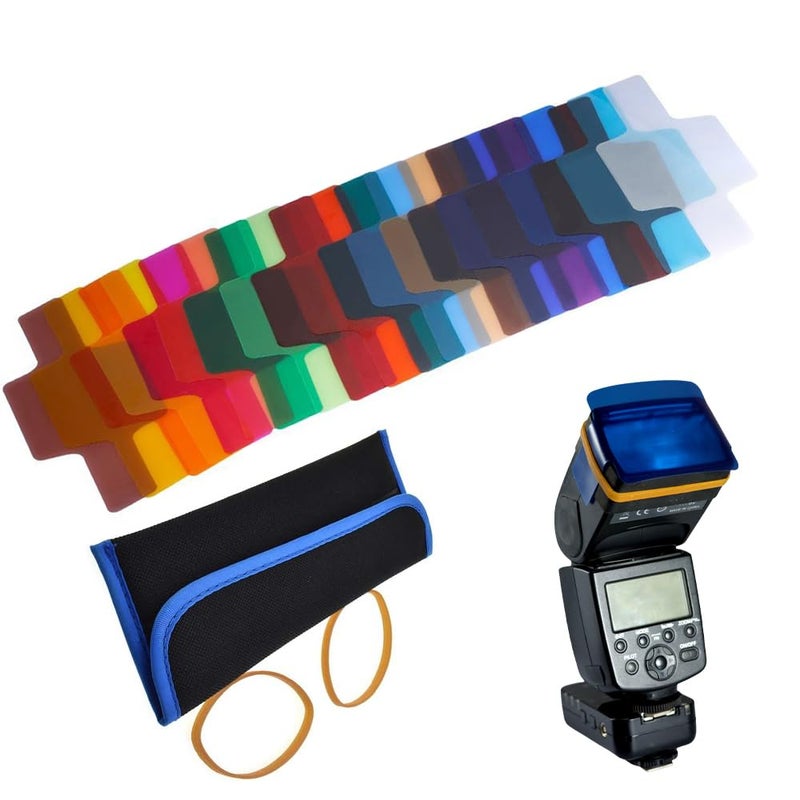 Odinest Flash Gels for Speedlight Lighting Filter: Color gels for Photography - Camera Gel for Speedlite Flash - 20Colors - Image 1